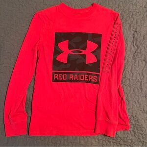 Under Armour Red Long Sleeve Tee with Bold Design